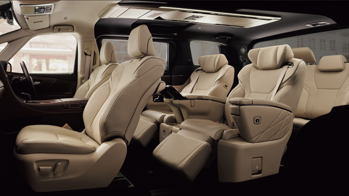 MPV interior seating reference for luggage and passenger comfort planning
